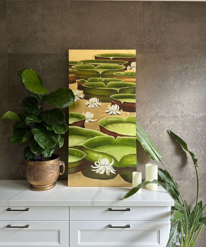 Water Nymphs, 24x48" oil on panel