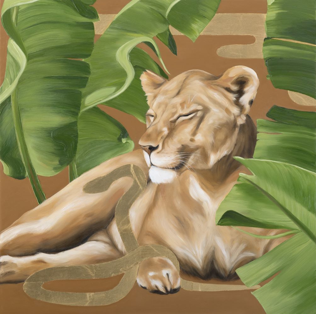 Golden Slumbers, 24x24" oil on panel