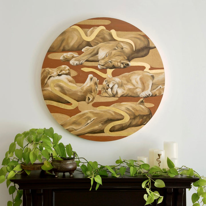 Dreaming in Colour, 36" round oil on panel